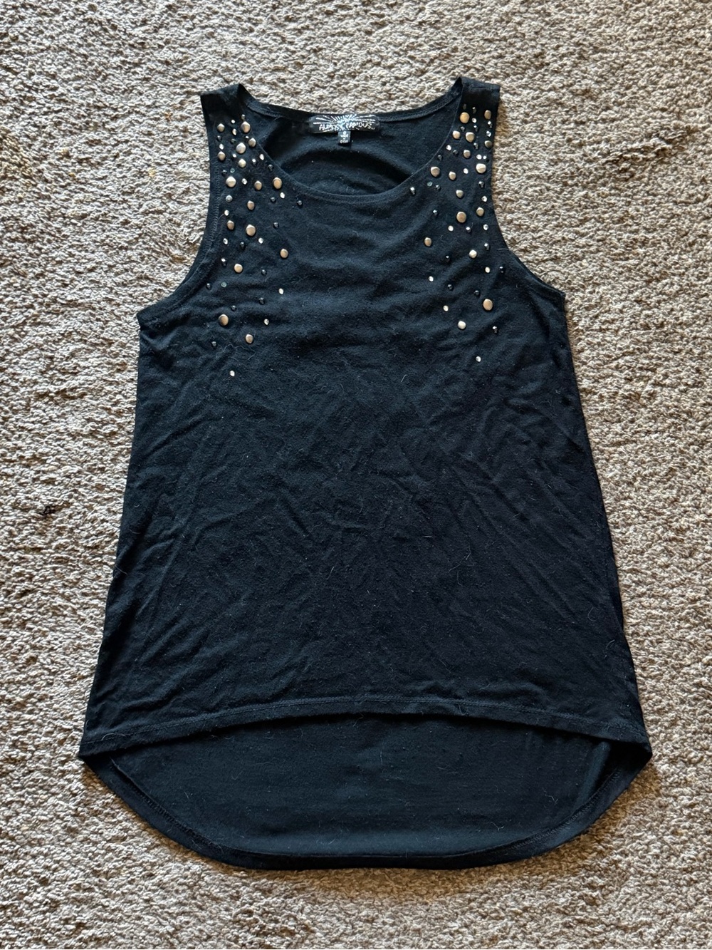 Almost Famous Stud Skull Cutout Backless Tank
